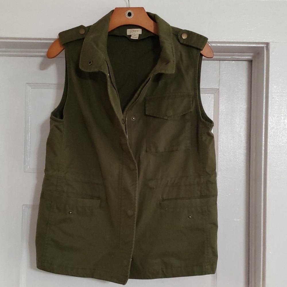 JCrew Army Green Utility Vest XS EUC!